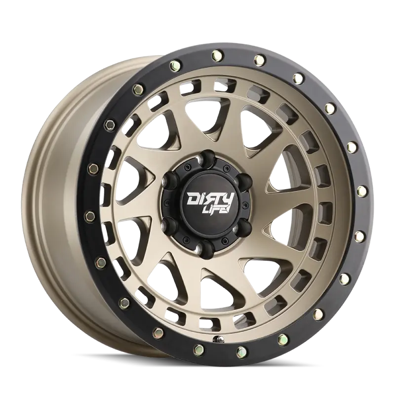 Dirty Life 9311 Enigma Pro 17X9/5X127 Bp/-38Mm Offset/71.5Mm Hub Satin Gold Wheel - Beadlock 1
