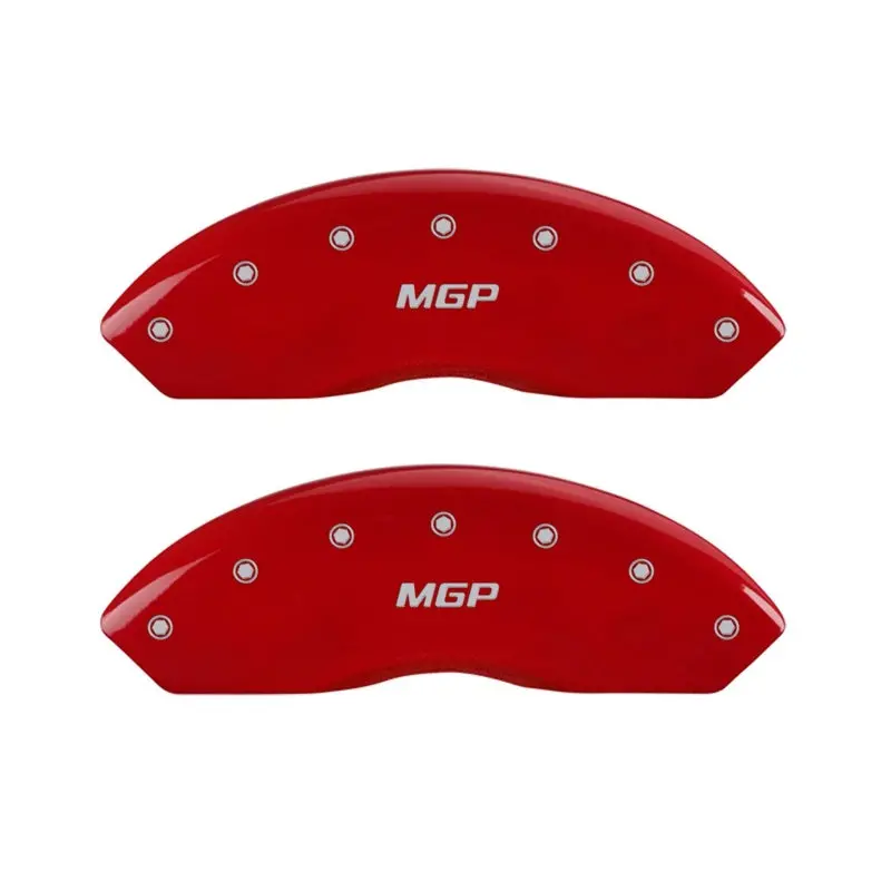 Mgp Engraved Front Brake Caliper Covers – Red Base With Silver Lettering (2-Piece Set) 1