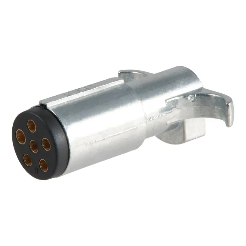 Curt 6-Way Round Trailer Connector Plug – Packaged For Easy Installation On Trailer Side 1