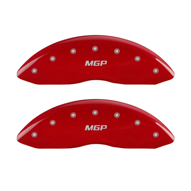 Mgp Engraved Caliper Covers – Red Finish With Silver Chrome Accents, Front & Rear 1