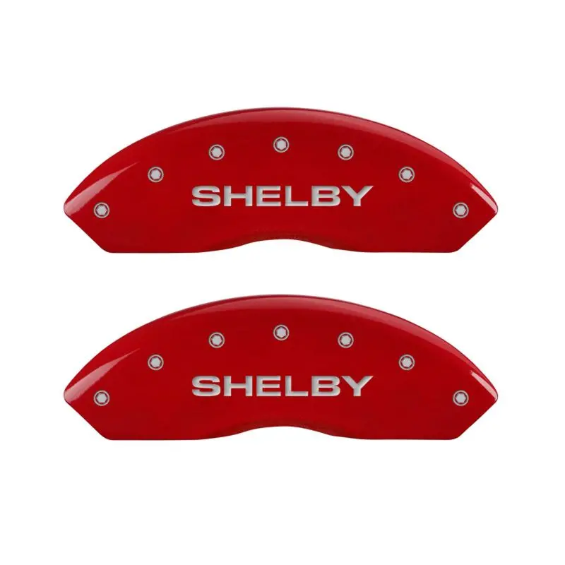 Mgp 4 Caliper Covers Engraved Front Shelby Engraved Rear Tiffany Snake Red Finish Silver Ch 1