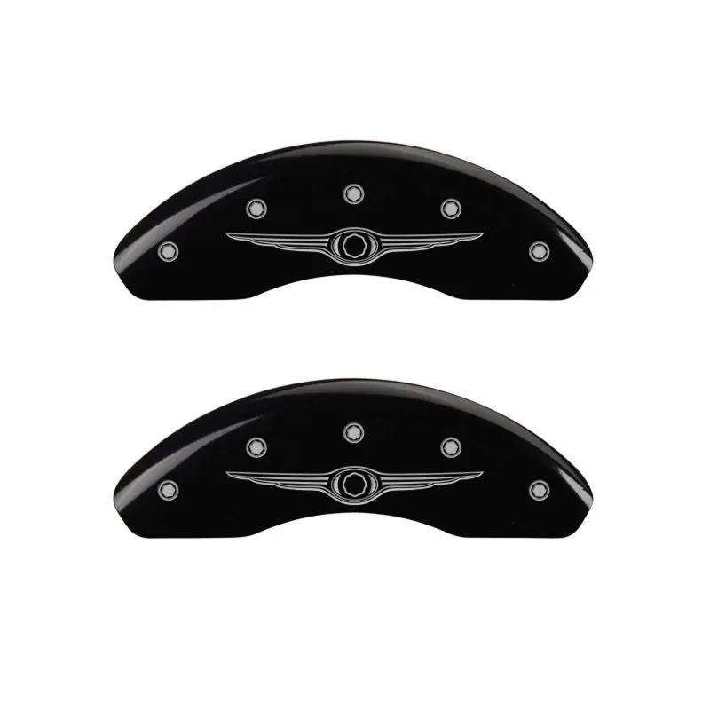 Mgp Engraved Chrysler Wing-Style 4-Piston Caliper Covers – Black Finish With Silver Accent 1