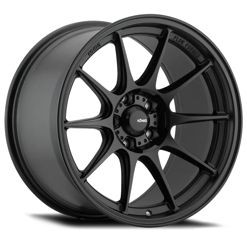 Konig Dekagram Alloy Wheel – 15X8 Inches, 4X100 Bolt Pattern, Et25 Offset, Semi-Matte Black Finish 1