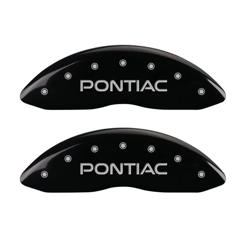 Mgp Engraved Front & Rear Caliper Covers For 2004 Pontiac Bonneville – Black Finish With Silver Accent 1