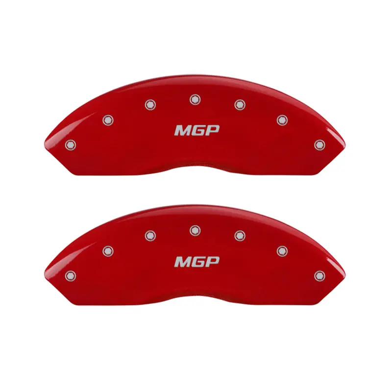 Mgp Engraved Brake Caliper Covers – Front & Rear Set For 2019 Cadillac Xt5 – Red Finish With Silver Lettering 1