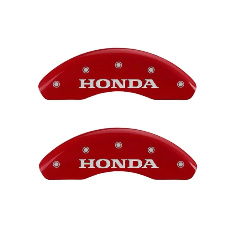 Mgp Honda-Specific Caliper Covers – Front (H Logo) & Rear (Engraved), Red/Silver Finish 1