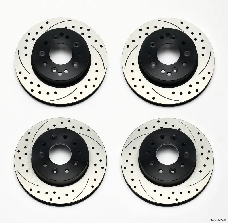 Wilwood Drilled One-Piece Front And Rear Brake Rotor Kit For 1965–1982 Corvette C2/C3 1