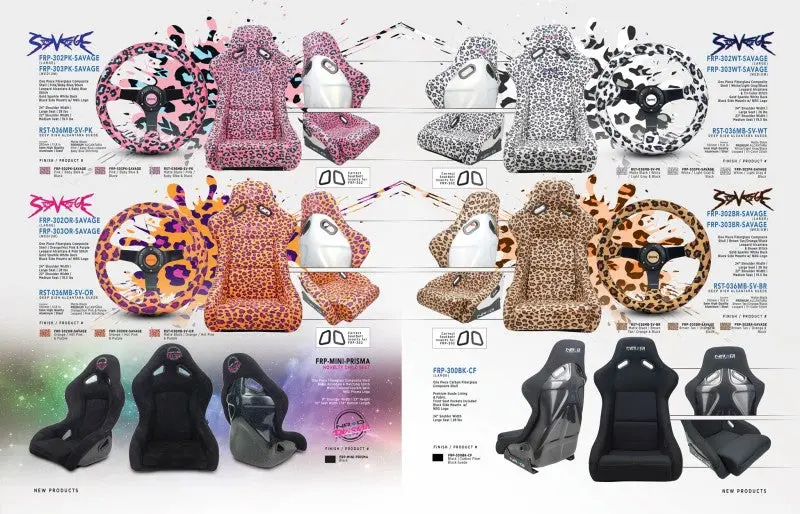 Frp Prisma-Savage Edition Bucket Seat – Large Size With White Pearlized Back And Pink Panther Print 1