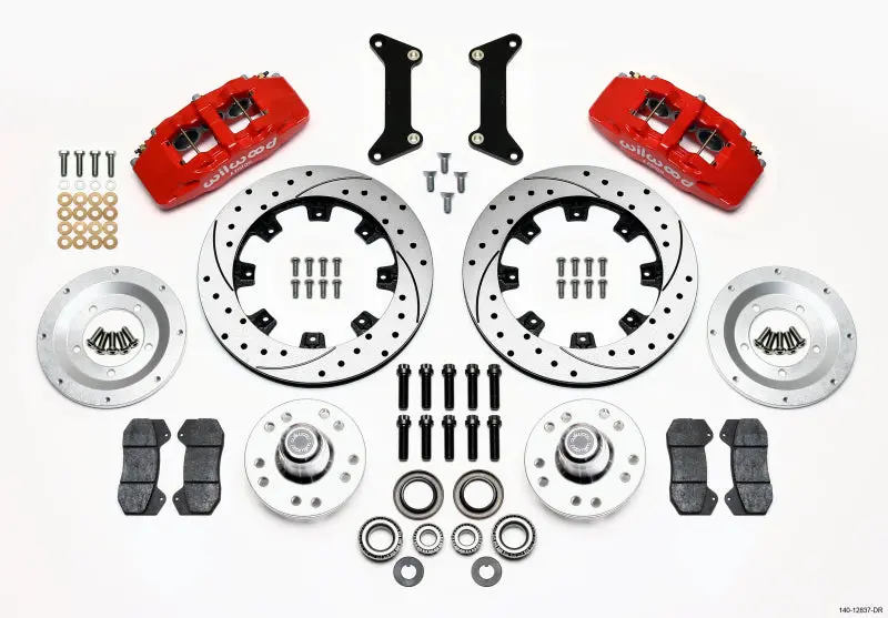 Wilwood Dynapro 6-Piston Front Hub Brake Kit – 12.19" Drilled Rotor, Red Finish, Fits 1979–1987 Gm G-Body 1