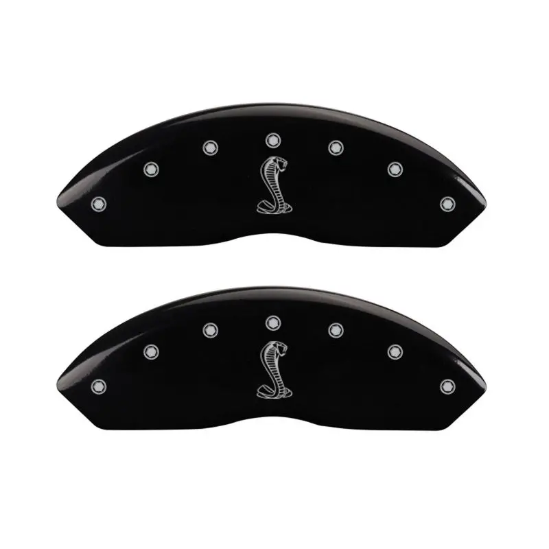 Mgp 4 Caliper Covers Engraved Front & Rear Tiffany Snake Black Finish Silver Ch 1