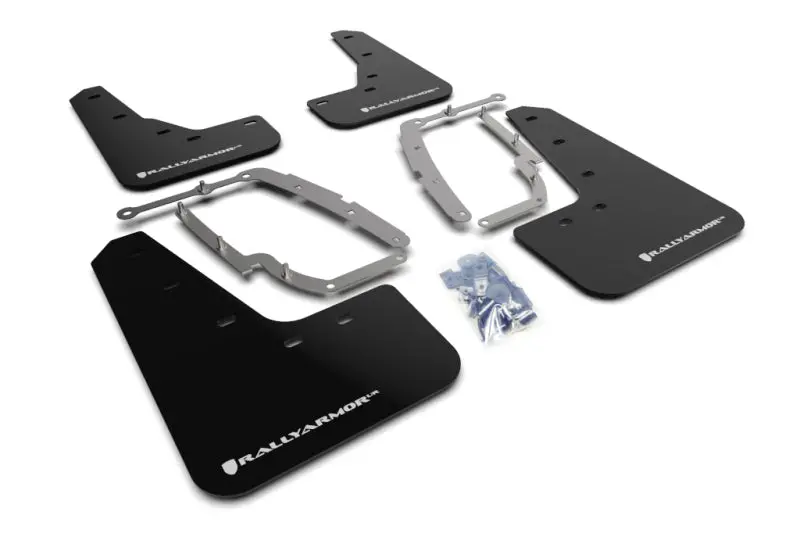 Rally Armor Ur Black Mud Flaps With White Logo For 2017+ Tesla Model 3 1